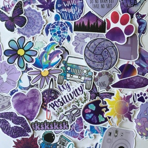 STICKERS / 50 Hydro Flask Stickers VSCO Girl Stickers Purple Great for ...