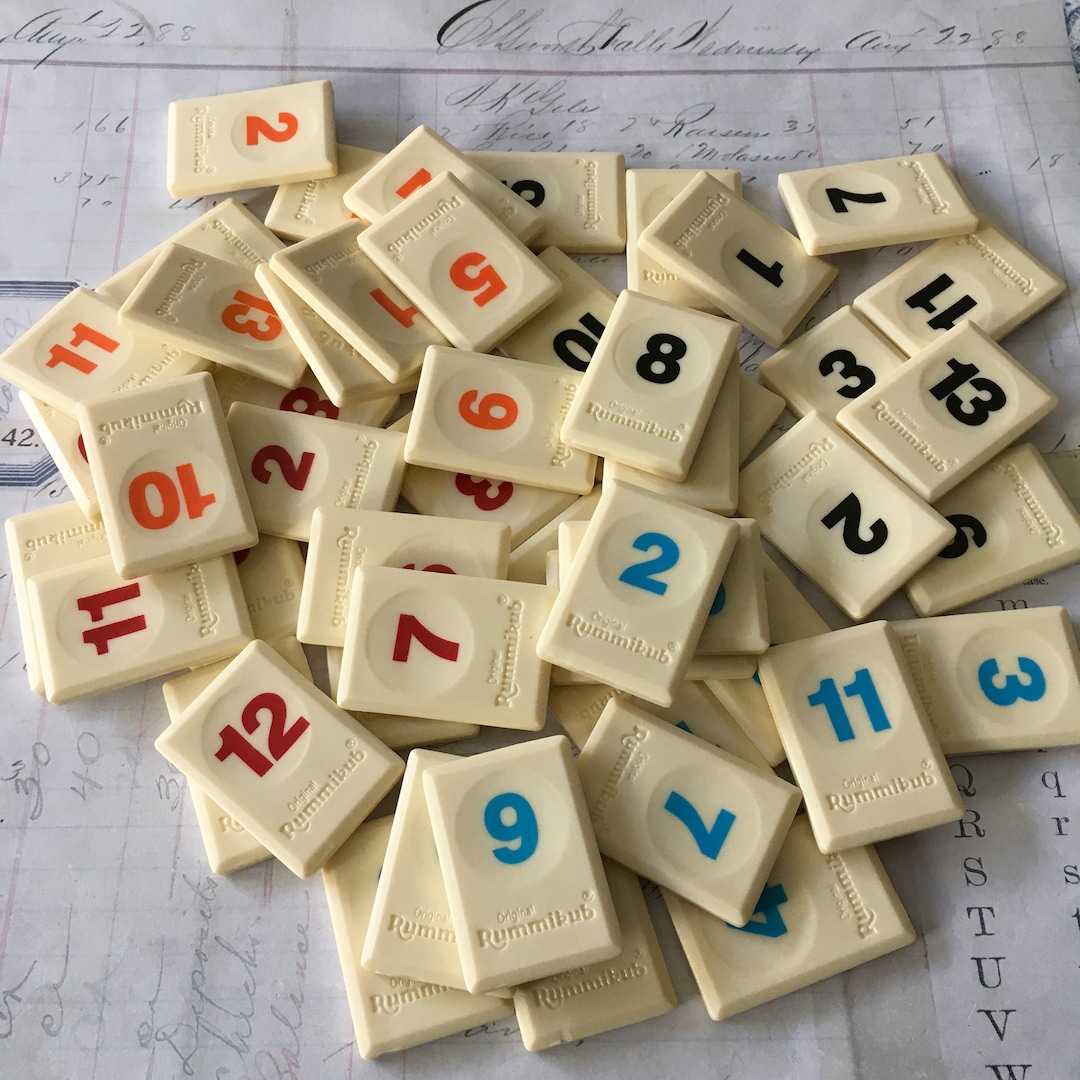 RUMMIKUB Game Pieces / 52 Rummikub Anniversary Edition Game Tiles Great
