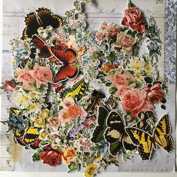 Download Botanical Die Cuts 83 Butterflies Flowers Die Cuts By Tim Etsy