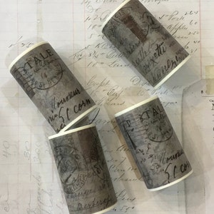 Tape Roll / 1 Vintage Style Tape French Carte Postale Theme Great for Collage, Journals, Grunge Books++ **On SALE!!