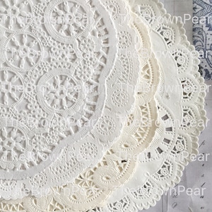 Printable Doilies / *INSTANT DOWNLOAD*  Printable Ephemera Paper Doilies -- Great for Background, journal, collage clipart **Set of 5 Pages