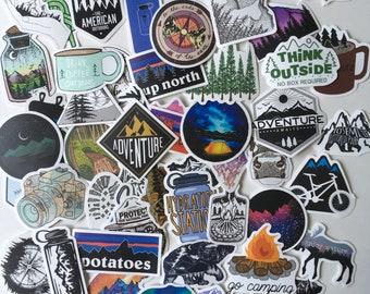 stocking stuffer earth sticker explore sticker decal travel sticker for journals Mountain sticker for hikers adventure mountain scene