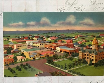 MARFA TEXAS Postcard / Vintage Marfa Texas Linen Postcard Unused and Unposted