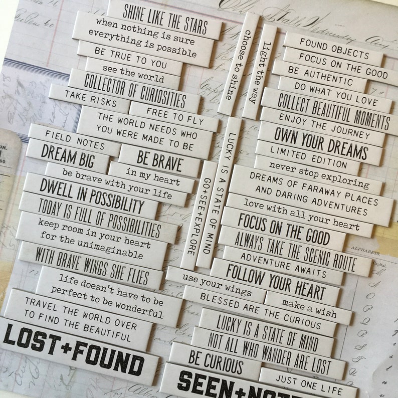 Word Chips / 47 Pc. Quote Chips Die Cut Words & Sayings Etsy