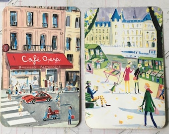 Paris Cards / 2 Vintage Paris France Playing Cards Great for Mixed Media, Collage, Scrapbooking, Journals, etc.