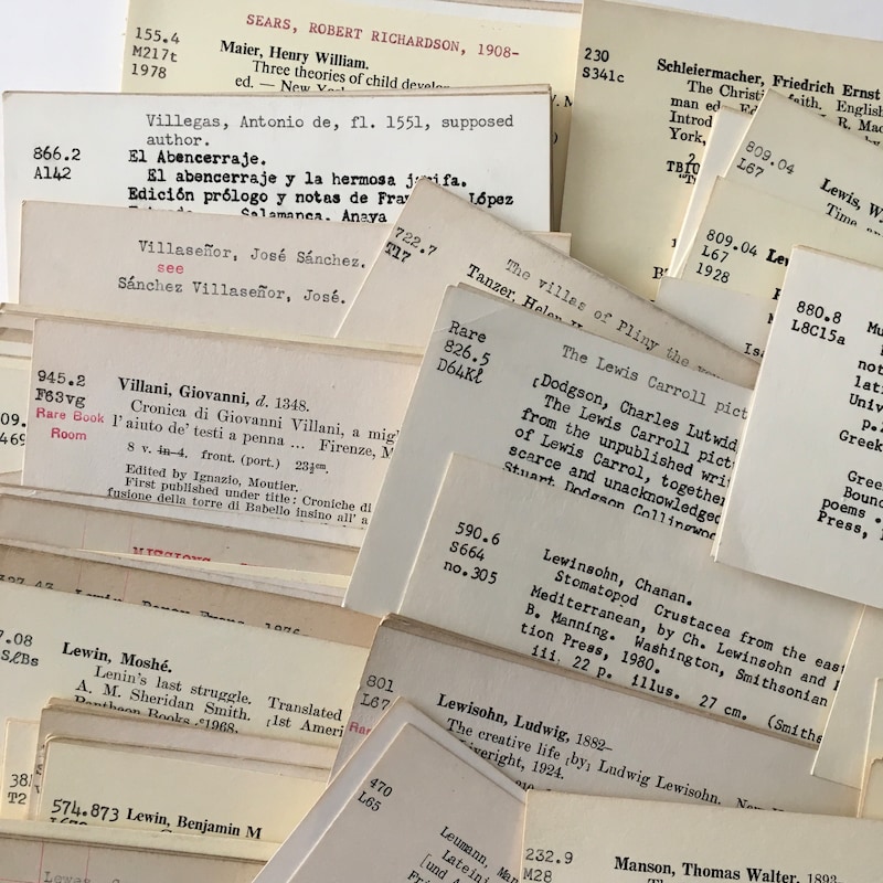 Library Card Catalog Etsy