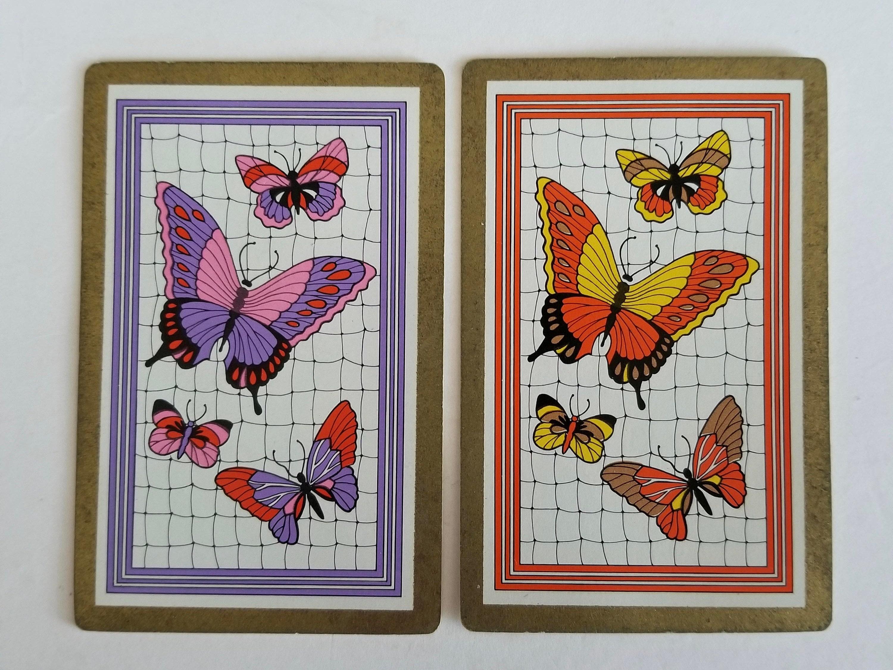 Playing Swap Cards  2 VINT  AWESOME  BUTTERFLIES  CAMBERWELL BEAUTY W309  L@@K 