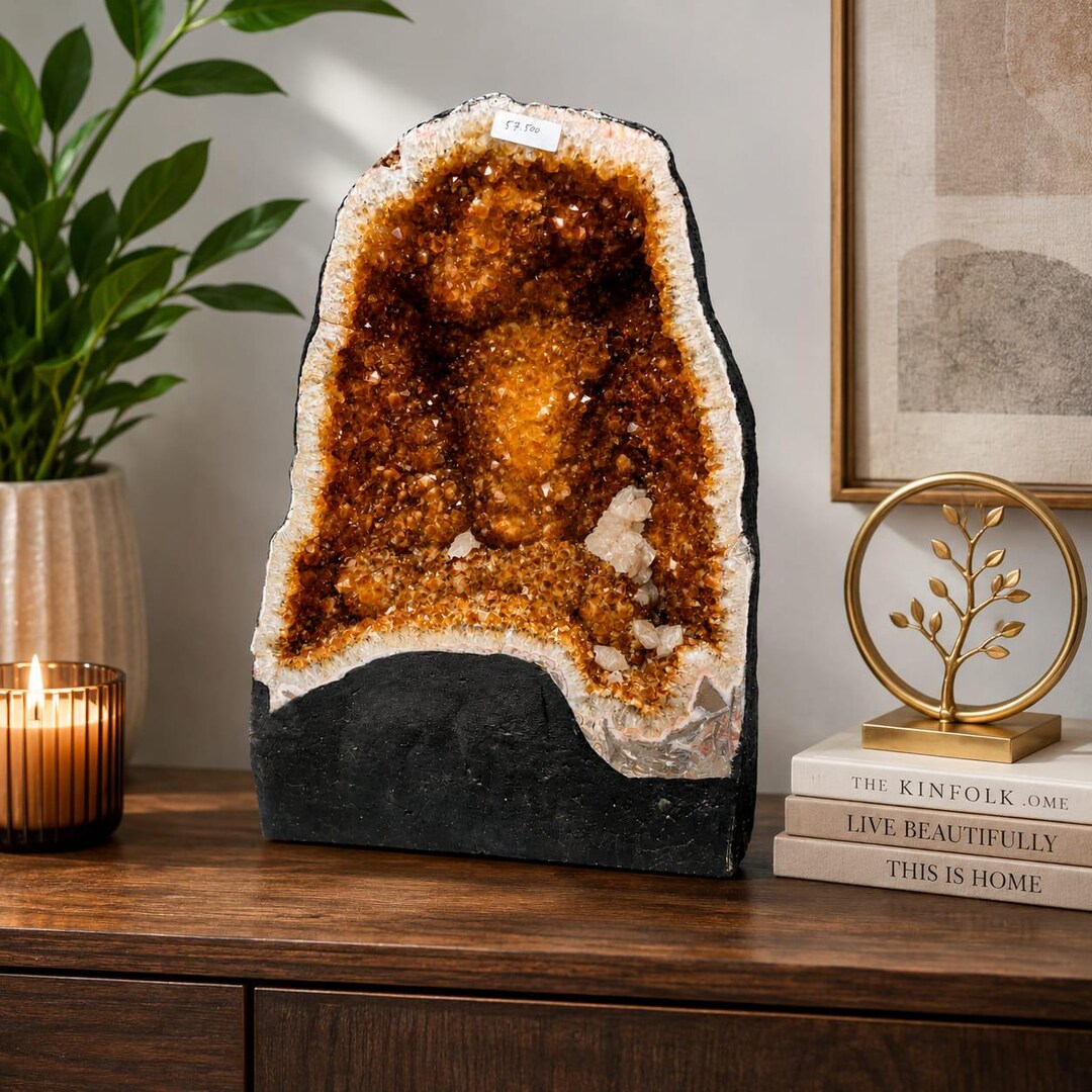 Natural Citrine Cathedral Geode, Large Crystal Cave Tower, Museum ...