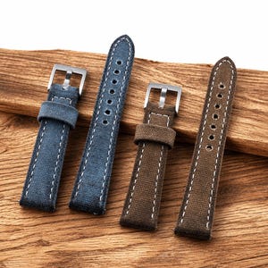Handmade Waxed Canvas Watch Strap: Vintage Quick Release Band for Men Women