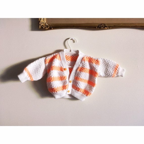 Vintage Knit Baby Sweater, Baby Cardigan, Vintage… - image 1