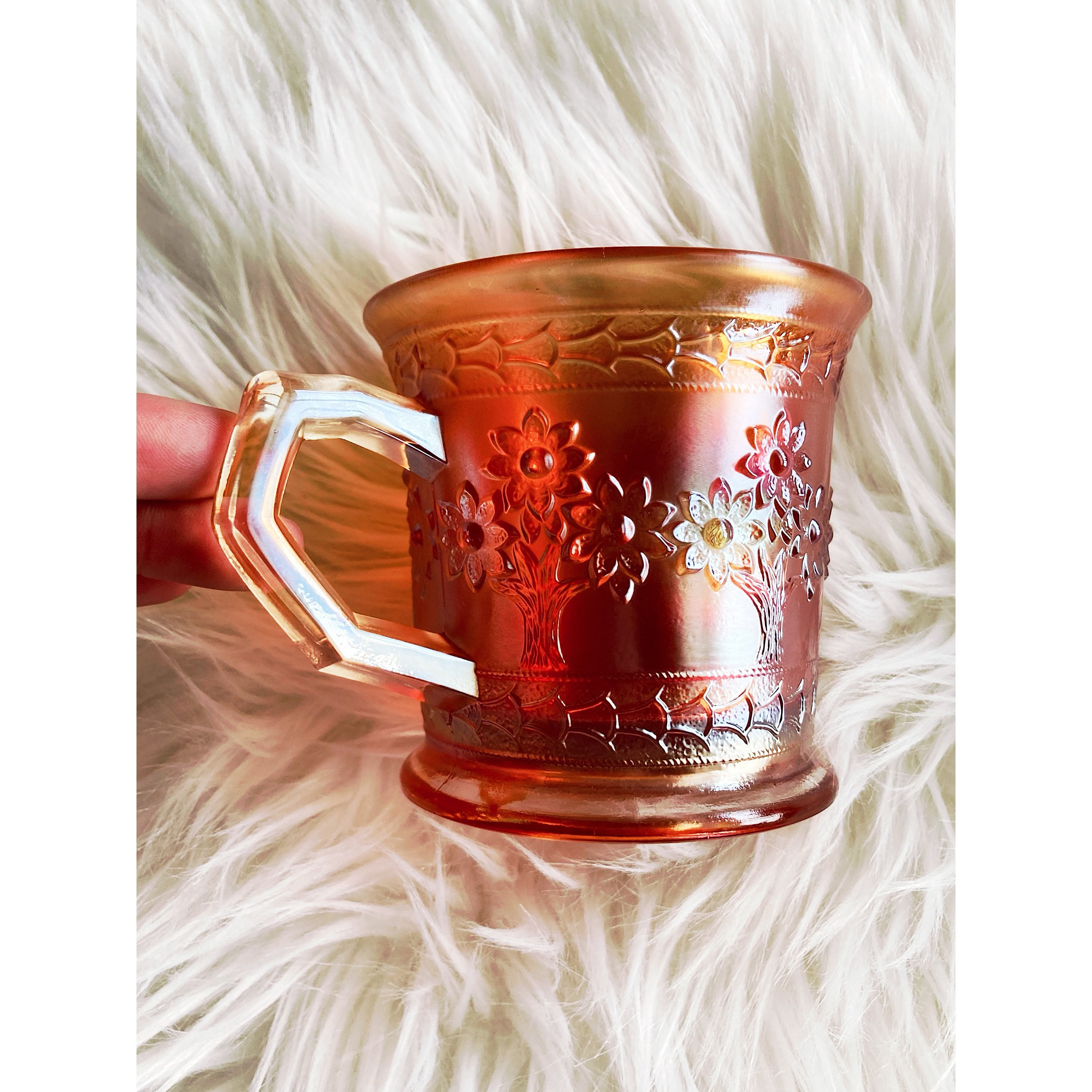 Vintage Marigold Carnival Glass Teacup & Saucer – N&R Vintage Candles