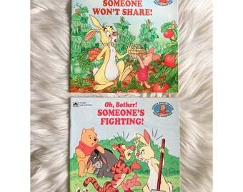 Vintage Oh Bother Winnie the Pooh Books, Helping Hands Book, Walt Disney Kid's Books, Vintage Children's Book, Vintage Picture Book, 90s Kid
