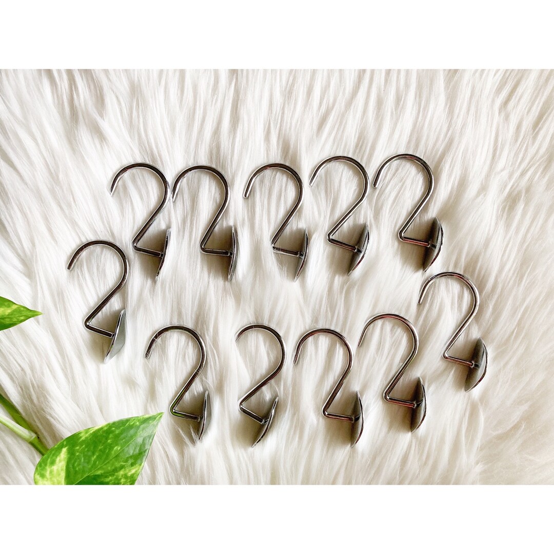 Vintage Shower Curtain Hooks, Set of 11 Curtain Hooks, Silver Curtain Hooks, Bathroom Decor ...