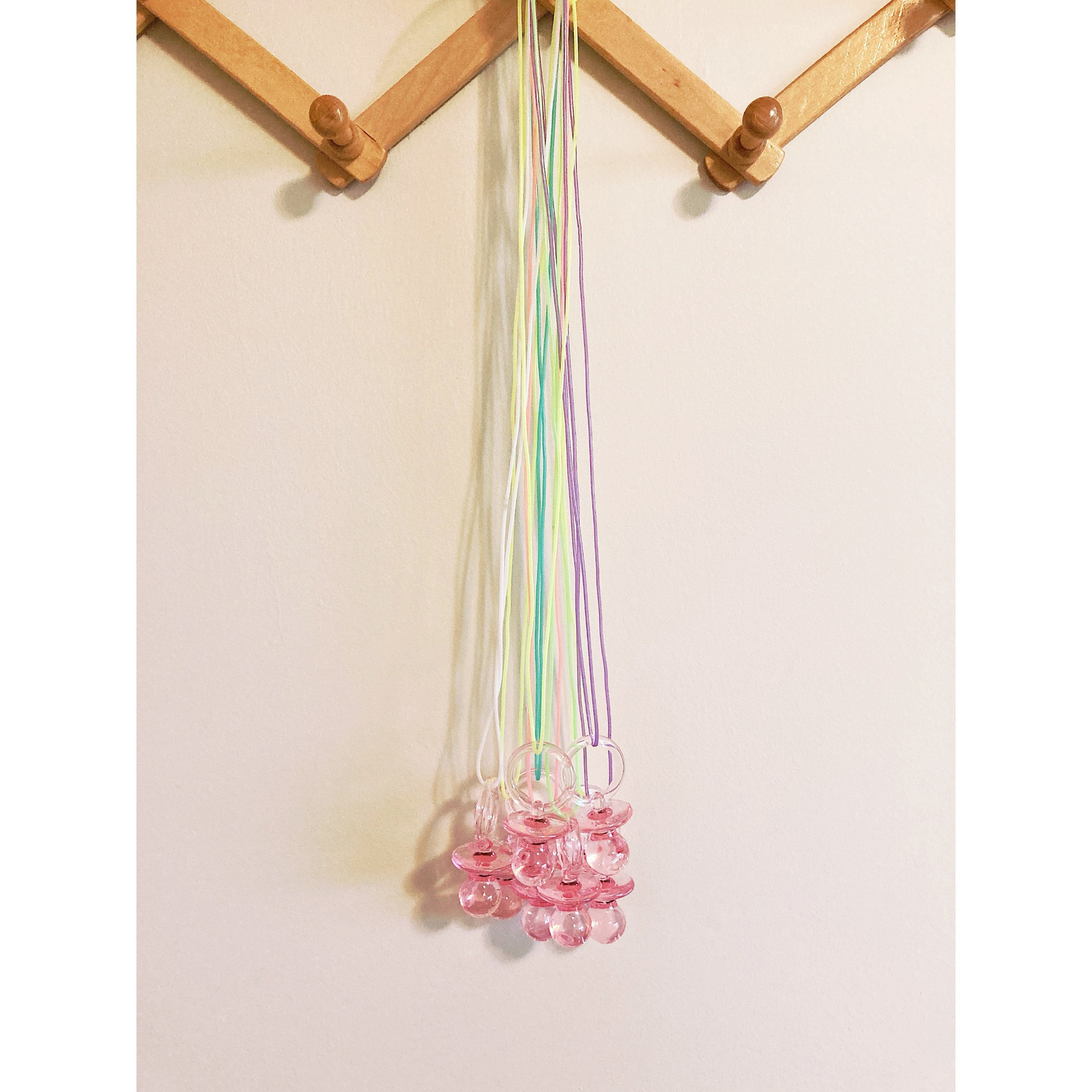 Baby Pacifier Charm Necklace Pink Pacifier 90s Style 90s Etsy