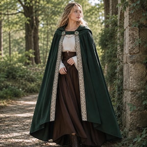 Medeltida renässanskappa, gotisk fantasidräkt för cosplay och lajv