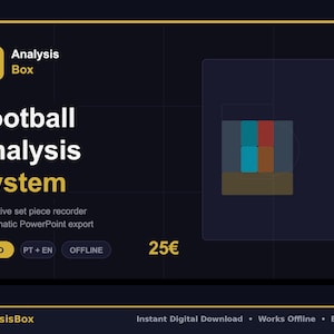 Analysetool voor standaardsituaties in het voetbal | Analysesysteem voor voetbalwedstrijden | Exporteren naar PowerPoint | Registratie van hoekschoppen en vrije trappen | Software voor coachanalyse