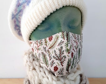 Máscara facial - abetos vermelhos de inverno