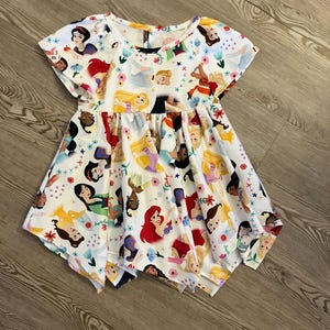 Princess Cinderella, Snow White, Rapunzel, Aurora, Tiana, Mulan, Ariel, Belle  Toddler Girls Birthday Dress/ Special Occasion Dress