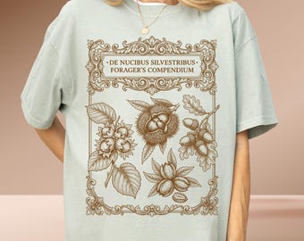 Foraging Shirt Botanical Graphic Tee Nature Lover Vintage Plant T-Shirt Cottagecore Herbalist Gift