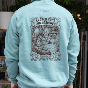 Legacy Code Archaeology Hoodie Funny Programmer Gift Dark Academia Coding Humor Back Print Sweatshirt
