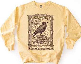 Raven Sweatshirt Dark Academia Shirt Edgar Allan Poe Gothic Bookish Gift Literature Teacher Pullover