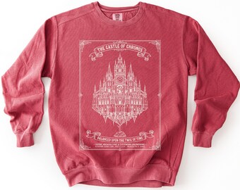 Castle of Chronos Sweatshirt Gothic Architecture Shirt Fantasy Reader Steampunk Clockwork Top