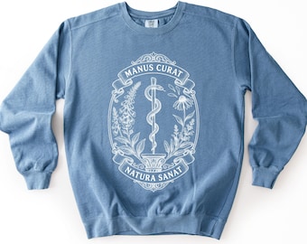 Sudadera con estampado de serpiente médica, camisa de boticario vintage, regalo para herbolarios, top para farmacéuticos, ropa estilo Dark Academia.