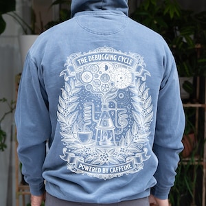 Programmer Hoodie Debugging Cycle Coffee Sweatshirt Software Developer Gift Computer Science Tech Coder Apparel