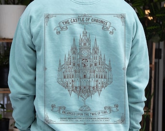 Gothic Architecture Hoodie Clockwork Castle Shirt Steampunk Apparel Dark Academia Time Traveler Gift