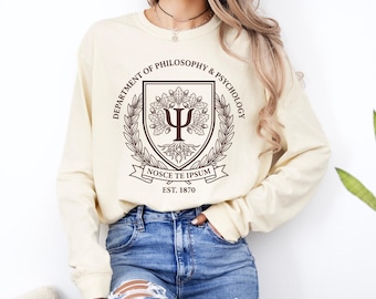 Camiseta de psicología, regalo de filosofía, símbolo Psi, top, ropa estoica, sudadera de manga larga estilo Dark Academia