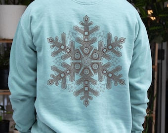 Sudadera con capucha Tech Snowflake para programadores, sudadera de invierno, ropa de geometría cibernética, regalo para ingenieros de software, informática