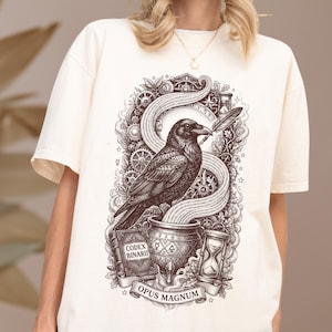Camiseta Raven Programmer con estampado técnico, regalo para programadores e ingenieros de software, ropa estilo Dark Academia.