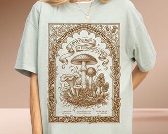 Vintage Mushroom Shirt Mycologist Gift Botanist Tee Goblincore Clothing Forager Apparel Nature Graphic