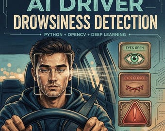 AI Driver Drowsiness Detection System | Python CV Deep Learning Source Code (Instant Download)