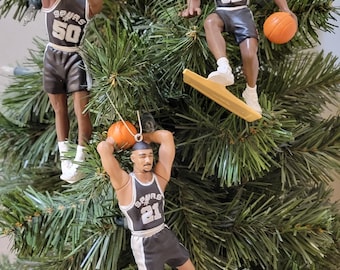 San Antonio Spurs Basketball Christmas Ornament: Robinson, Duncan, Elliott, Rodman