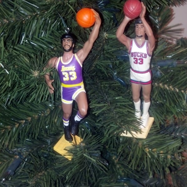 Kareem Abdul Jabbar Los Angeles Lakers Bucks available custom basketball christmas ornament many to choose from.