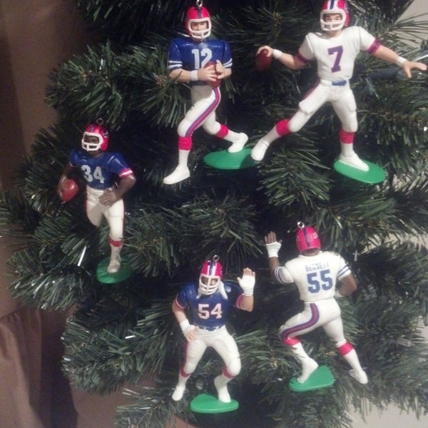 Buffalo Bills Football Ornament: Bennett, Spielman, Flutie, Kelly, Paup, Thomas