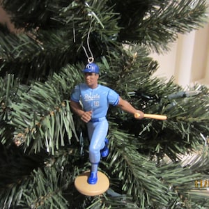Bo Jackson Kansas City Royals, Raiders or White Sox  baseball christmas ornament