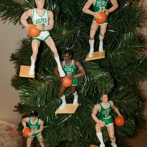 Boston Celtics Christmas Ornaments larry Bird  Kevin McHale Robert Parrish Danny Ainge Reggie Lewis John Havlicek Dino Radja