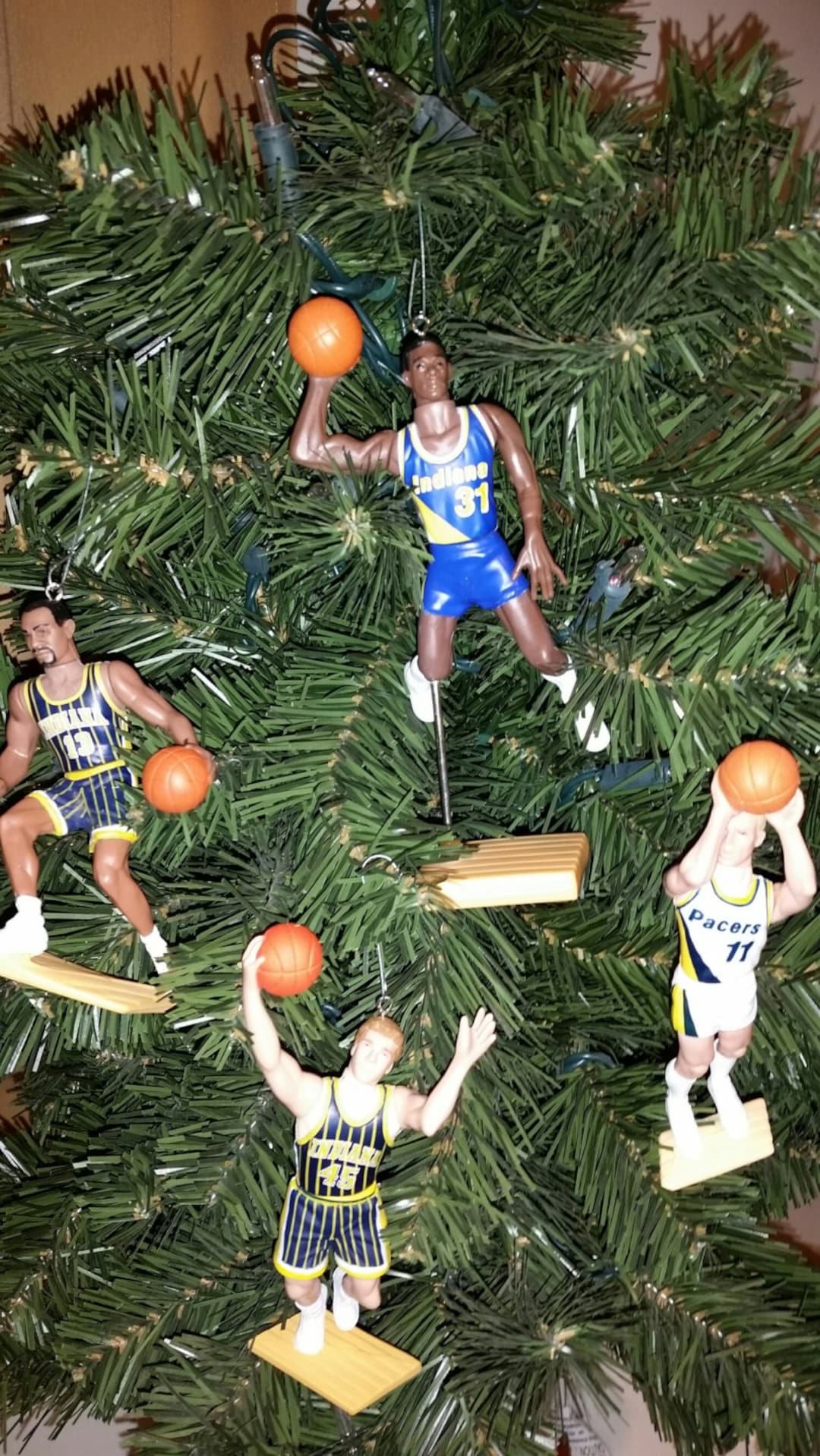 Indiana Pacers Christmas Ornaments Reggie Miller, Mark Jackson, Detlef