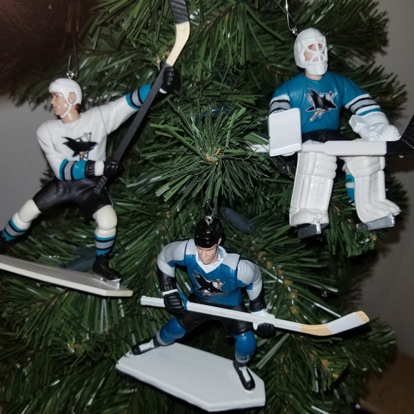 San Jose Sharks  Arturs Irbe Sandis Ozolinsh Niklas Sundstrom  hockey sports Christmas ornament