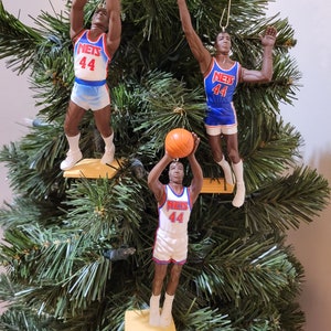 Derrick  Coleman Buck Williams Kerry Kittle New Jersey Brooklyn Nets basketball sports Christmas ornament