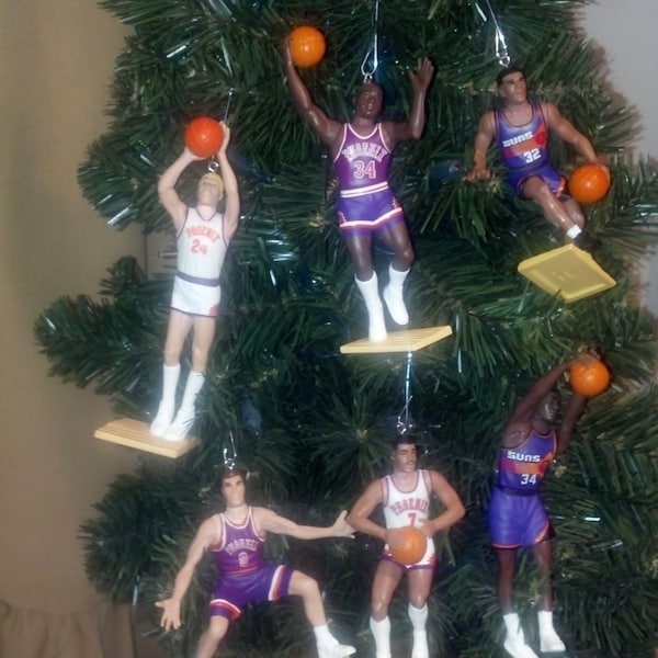 Phoenix Suns Christmas Ornaments Kevin Johnson Jeff Hornacek  Armon Gilliam or Tom Chambers or Jason Kidd or Antonio McDyess or Dan Majerle