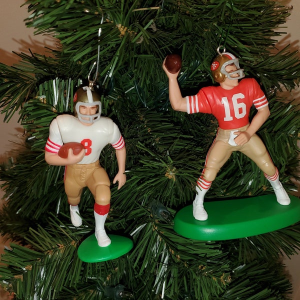 San Francisco 49ers Joe Montana Jerry Rice Steve Young Terrell Owens Deion Sanders Dwight Clark Brent Jones Waters football sports ornament