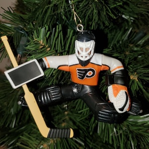 Philadelphia Flyers  Hextall  LeClaire Renberg Van Biesbrouck  Lindros Coffey Clarke Schultz Parent custom hockey Christmas sports ornament