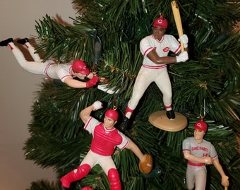 Cincinnati Reds Baseball Ornament Pete Rose, Bench, Morgan, Larkin, Casey, Davis, Franco, Dibble +more