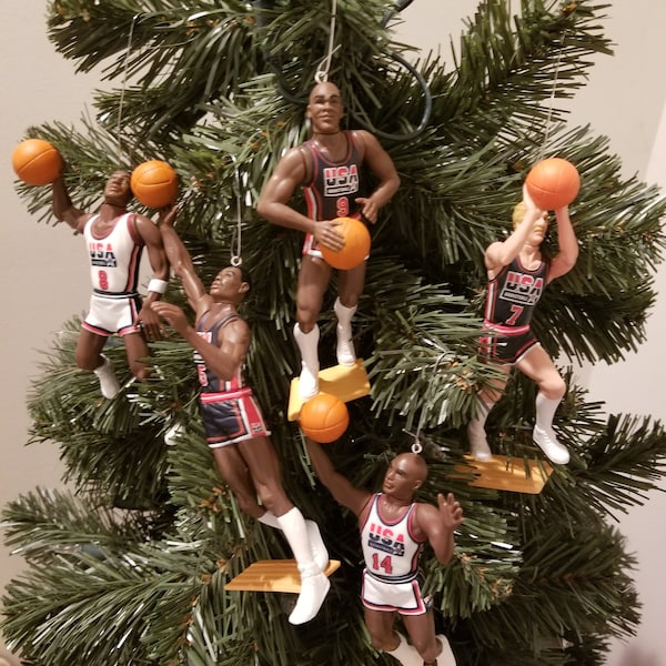 Dream Team USA Basketball Ornament INDIVIDUAL  Michael Jordan Larry Bird Patrick Ewing John Stockton Karl Malone Magic Johnson Pippen Mullin