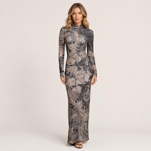 Tattoo Print Dress