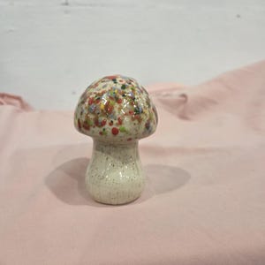 Baby multi colored ceramic garden mushroom