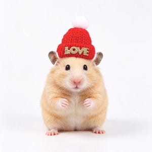 Mini cappello di Natale per criceto, cappello di Babbo Natale all'uncinetto per porcellino d'India, costume natalizio per piccoli animali, berretto regolabile in maglia per lucertola, accessorio fotografico